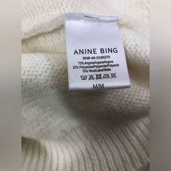 NWT $399 Anine Bing Rosalind Angora & Wool Sweater in White - Picture 8 of 8